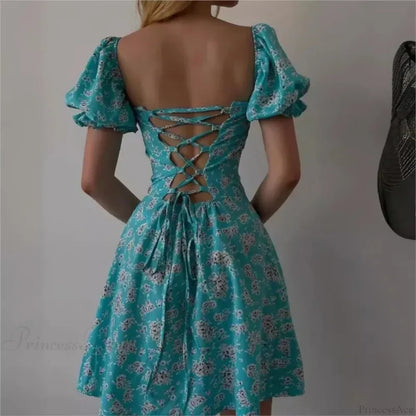 Sexy Floral Print Wrap Floral Dress oldfloraldress-250126