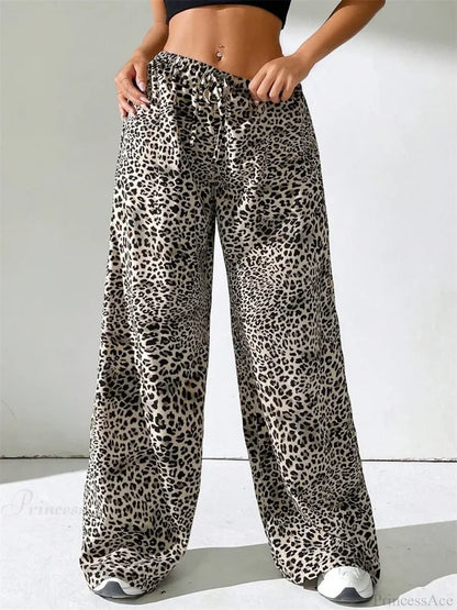 Sexy Striped Side Split Tie-Up Wide-Leg Sweatpant pant-250223