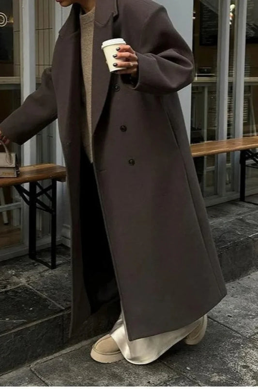 Single-Breasted Winter Coat Brown / S