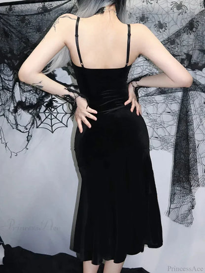 Sleeveless Velour Lace Patchwork Midi Dress