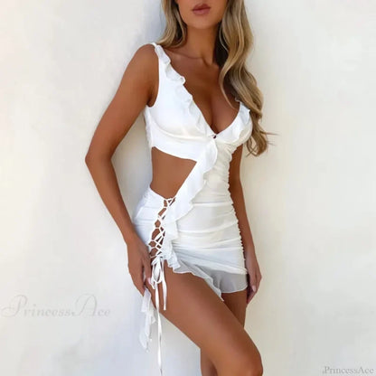 Slim Bodycon Asymmetrical Vacation Dress vacationdress-250223