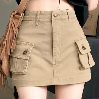 Slip Denim High Waist Skirt skirts-250223