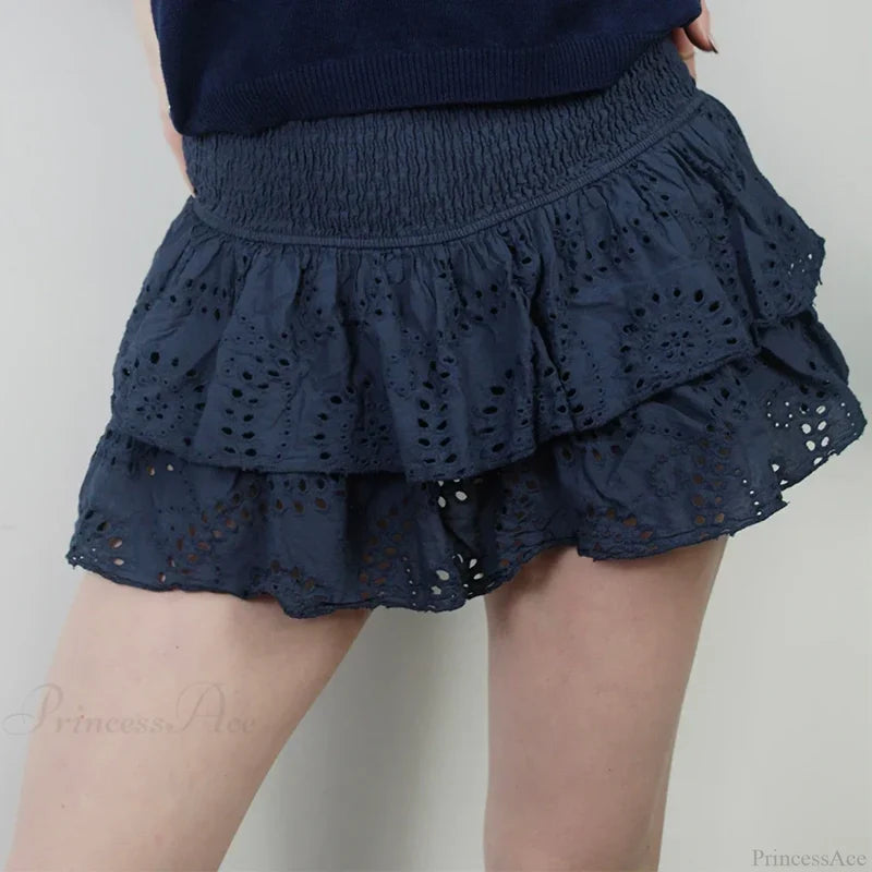 Smocked Boho Beach Ruffle Skirt skirts-250223