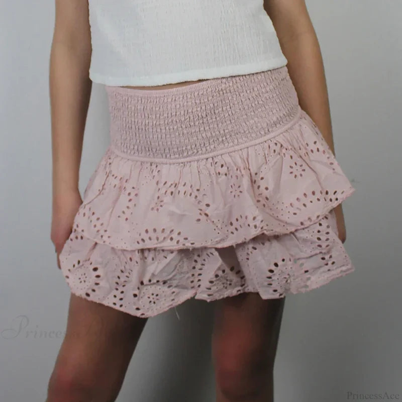 Smocked Boho Beach Ruffle Skirt skirts-250223
