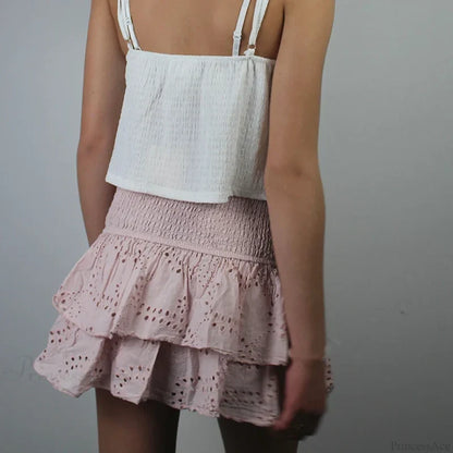 Smocked Boho Beach Ruffle Skirt skirts-250223