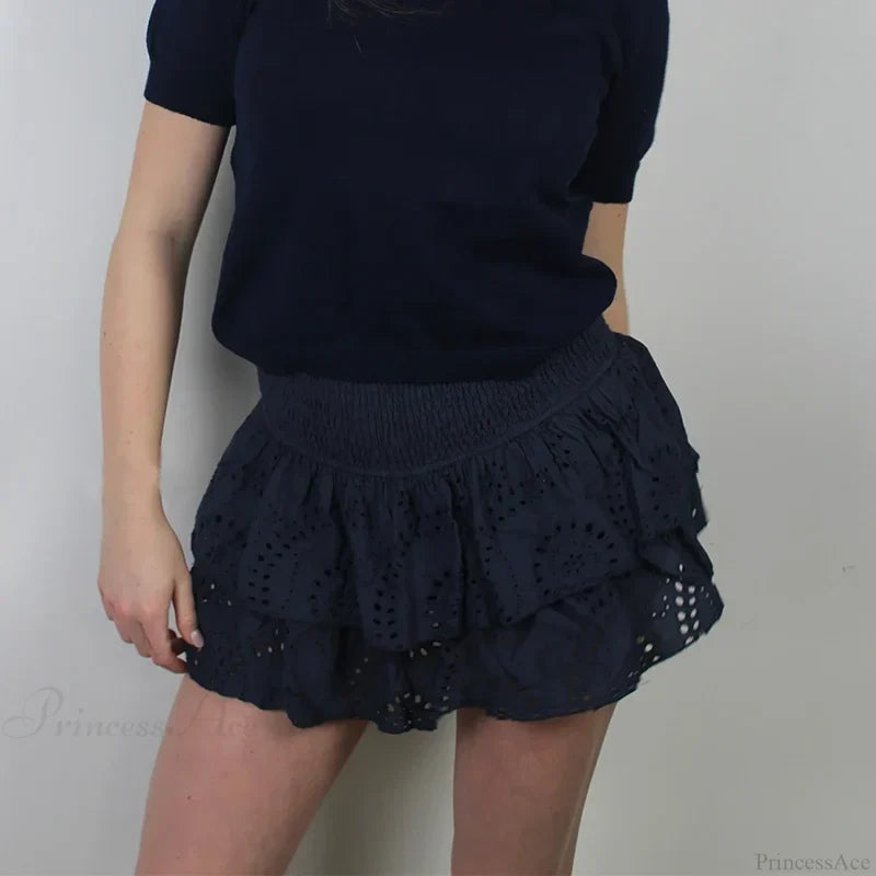 Smocked Boho Beach Ruffle Skirt skirts-250223