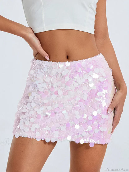 Sparkle Sequin Glitter Mini Skirt skirts-250223