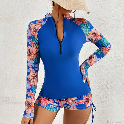 Sport Surfsuit Shorts Rash Two Piece Set Blue / S