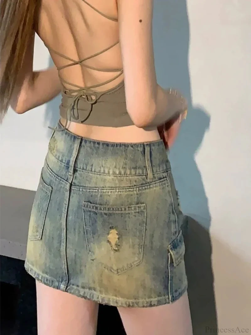 Star Rivet Pencil Denim Skirt skirts-250223