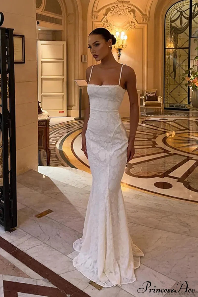 Strappy Backless Lace-Up Sexy Bodycon Maxi Dress White / S