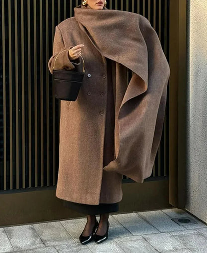 Street Women’s Lapel Double-Breasted Overcoat