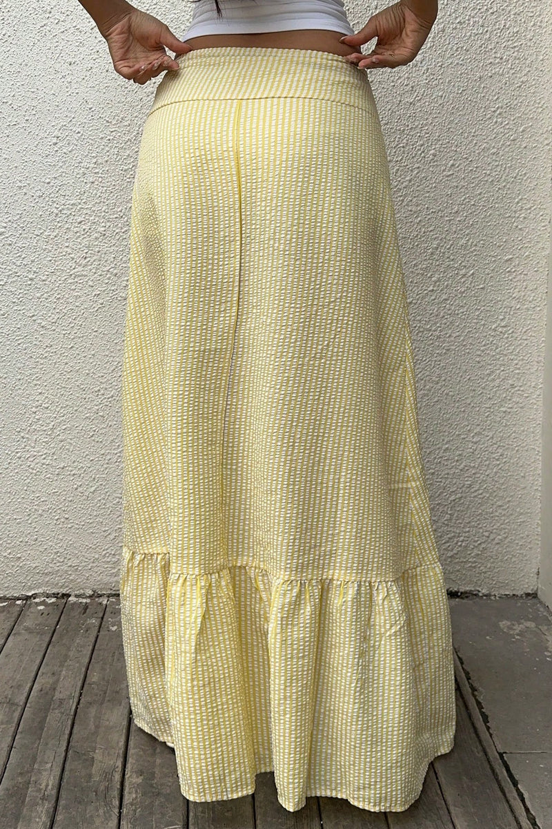 Striped Colorblock High Waist Pencil Skirt