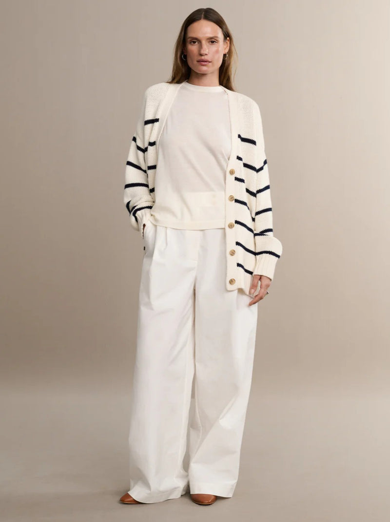 Striped Loose Knit Cardigan