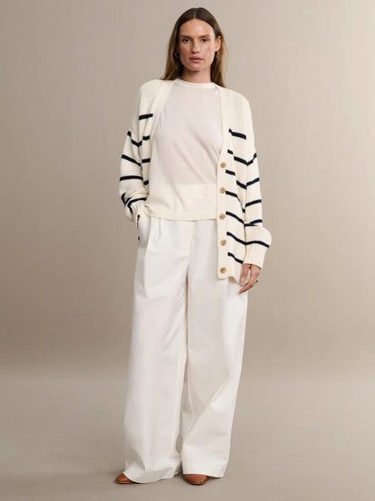 Striped Loose Knit Cardigan