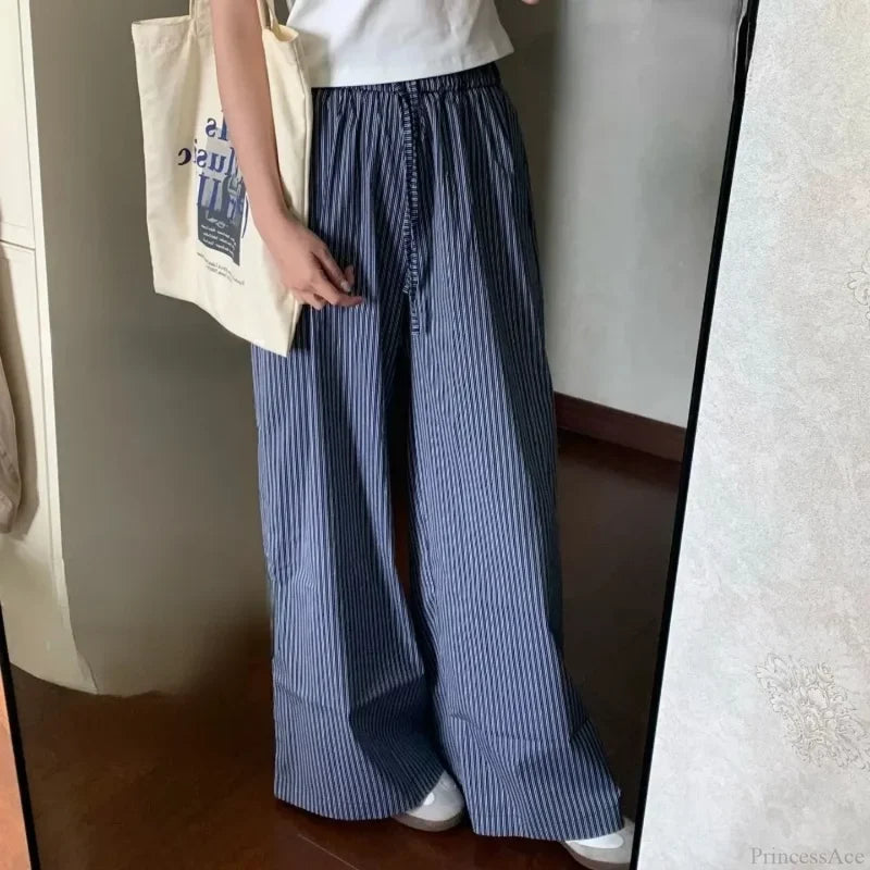 Striped Y2K Women Casual Elastic Pants