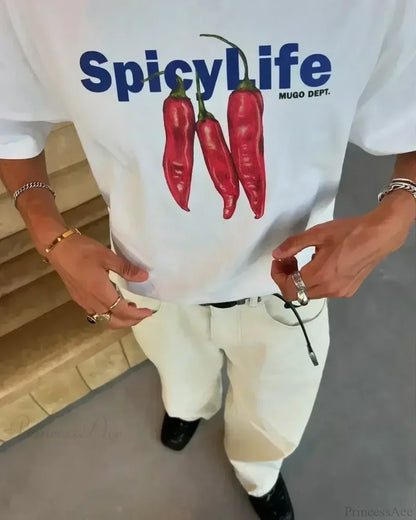 Summer Cherry Graphic T-shirt white3 / S t-shirt-250223