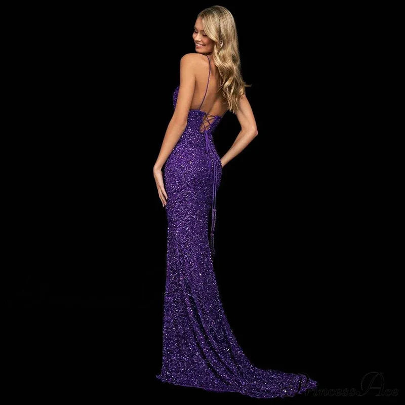 Taya Open Stylish Back Sequin Dress S.o. Long Dresses