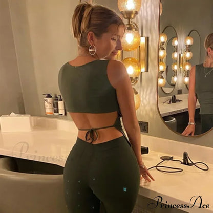 Tied Backless Solid Sleeveless Crop 2024 Summer Sexy Skinny Simple Trim Outfits Mock Neck Basic