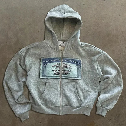 Trendy Brand Printed Hoodie 2 black / S