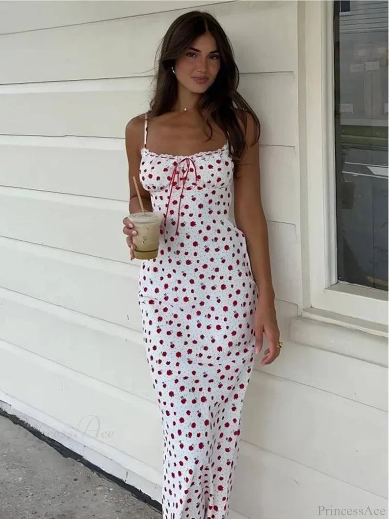 Trendy Floral Bow Bandage Bodycon Streetwear Dress Pink / S floraldress-250126