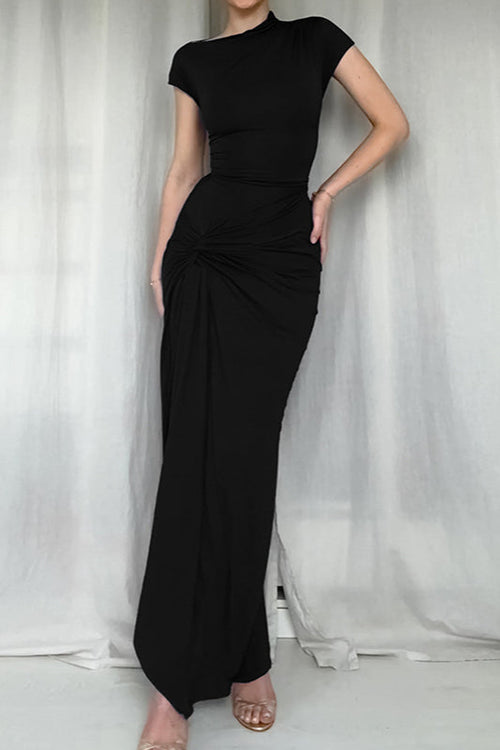 Twist Front Bodycon Maxi Dress