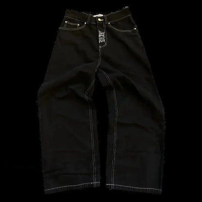 Vintage Gothic Skull Embroidered Trouser