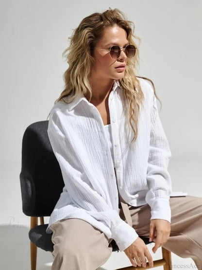 Vintage Loose Fit Blouse blouse-250223