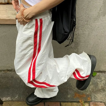 Vintage Striped Oversize Baggy Jogging Pant WHITE / M pant-250223