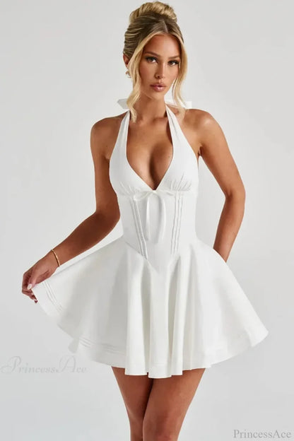 Waist Wrap A-line Mini Vacation Dress vacationdress-250223