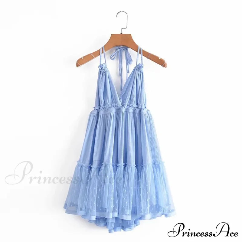Weekend Getaway Stylish Linen Skater Dress Blue / S Casual Dresses