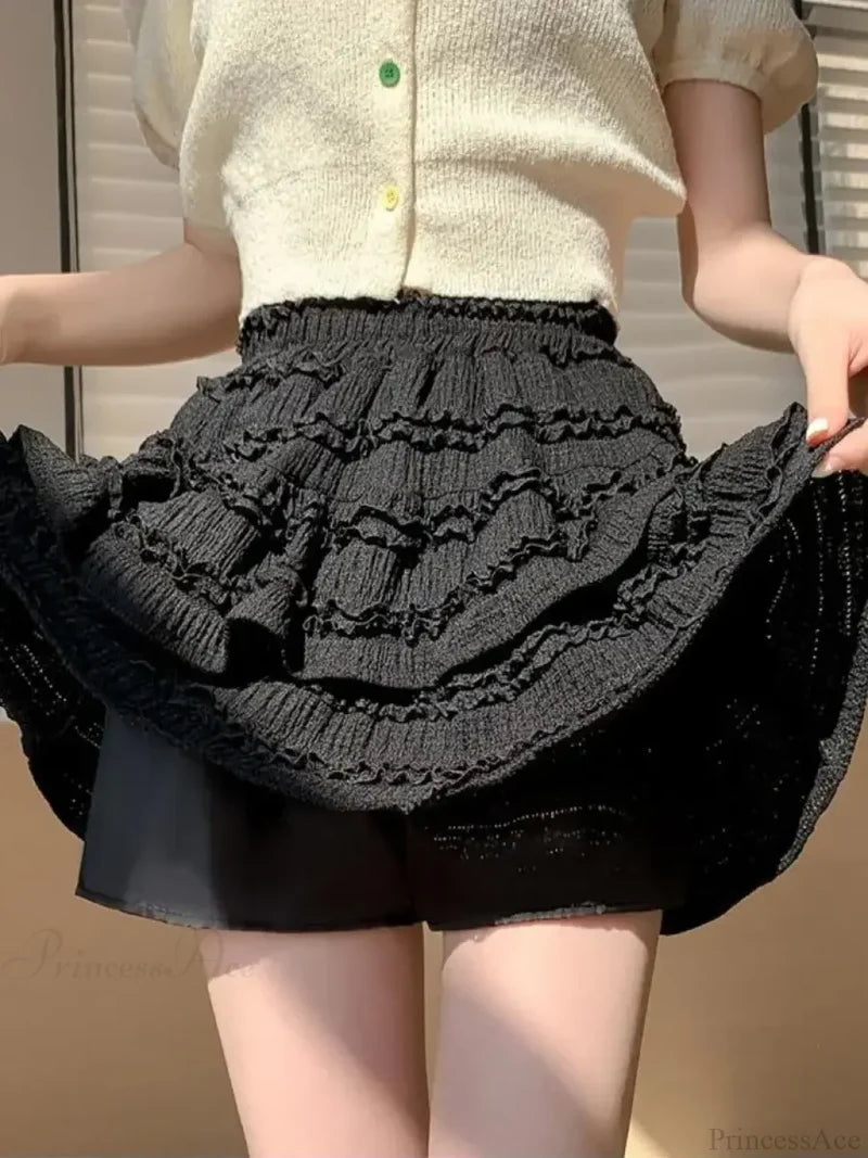 White Lace Spring Cake Skirt skirts-250223