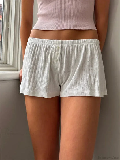 Y2K Button Lace Vintage Short short-250223