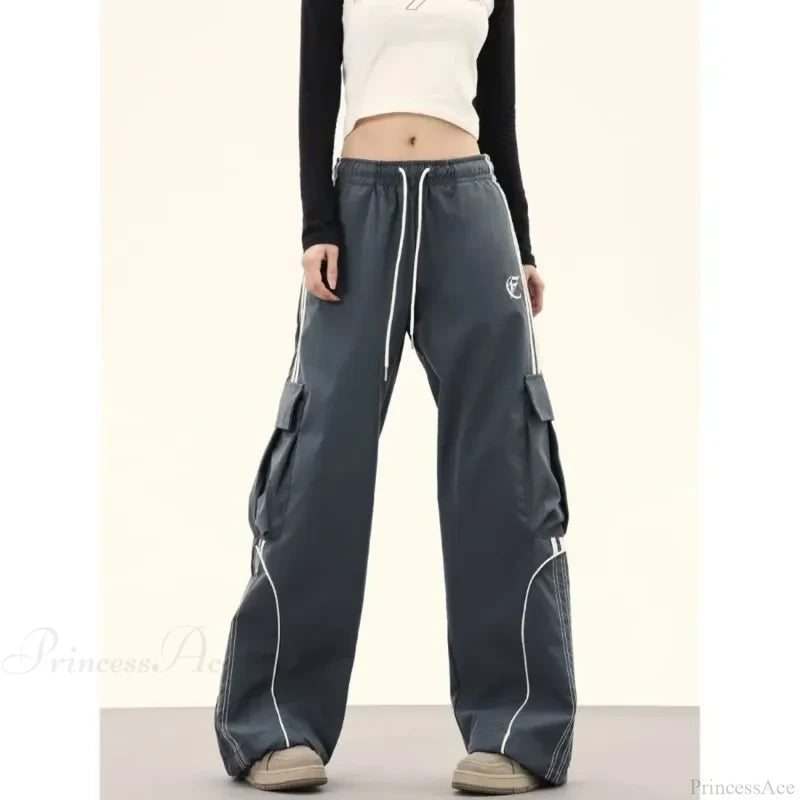 Y2K Oversized Cargo Pants Gray / M