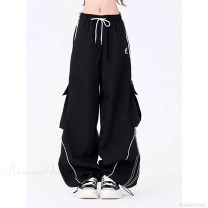 Y2K Oversized Cargo Pants Black / M