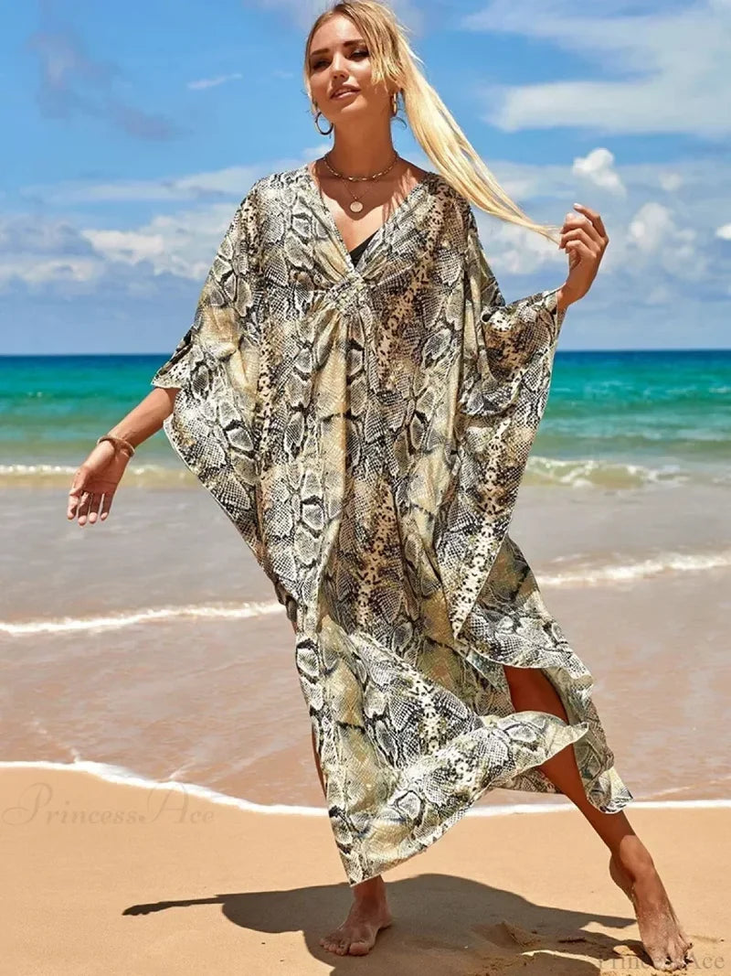 Zebra Stripes Long Dress Cover Up color4 / One Size