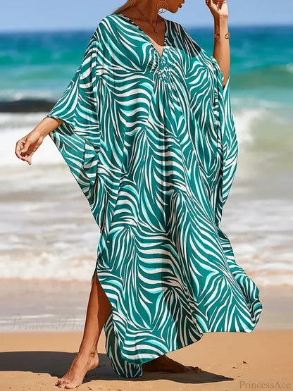 Zebra Stripes Long Dress Cover Up color8 / One Size