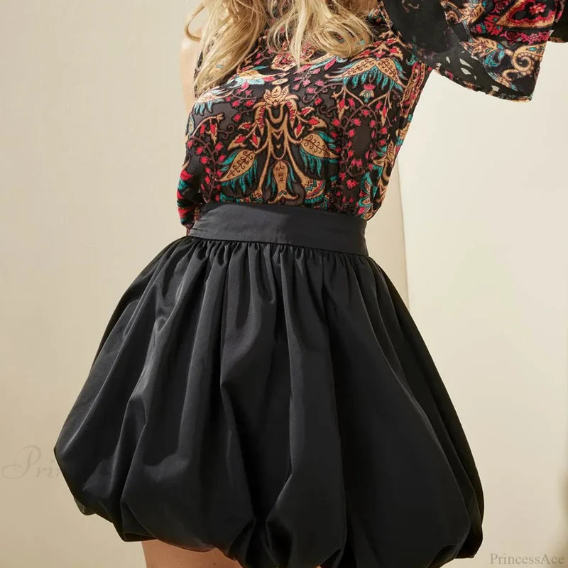 Zip Up Puffball Bubble Skirt skirts-250223